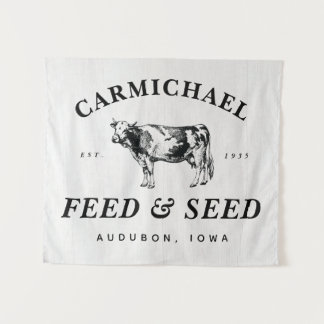 Personalised Farmhouse Style Feed & Seed Banner Tapestry