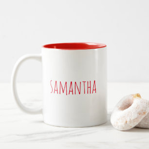 Personalised Farmhouse Style Valentine's Day Red Two-Tone Coffee Mug