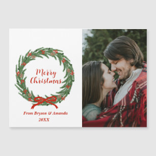 Personalised Farmhouse Wreath Magnetic Holiday Car