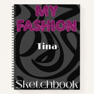 Personalised Fashion Design Sketchbook Notebook