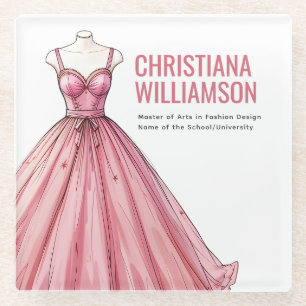Personalised Fashion Designer Stylist Graduate Glass Coaster