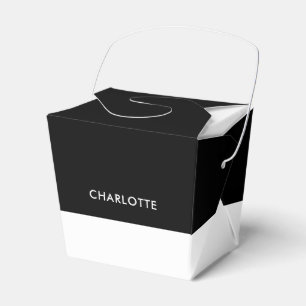 Personalised Fashion Luxury Black and white stripe Favour Box