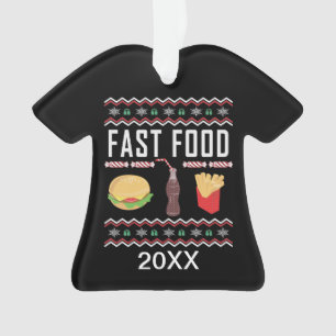 Personalised Fast Food Ugly Christmas Sweater Ornament
