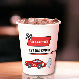 Personalised Fast One 1st Birthday Paper Cups