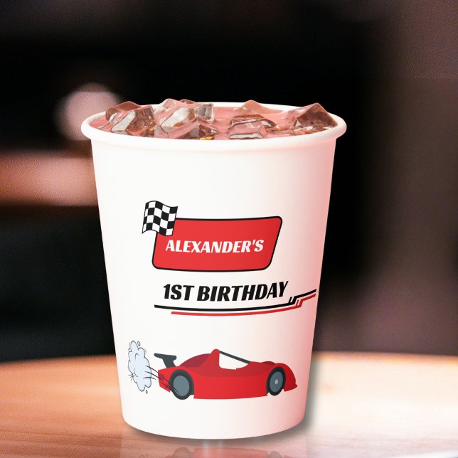 Personalised Fast One 1st Birthday Paper Cups (Creator Uploaded)