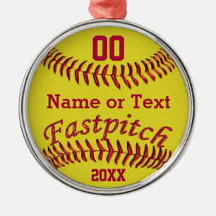 Personalised Fastpitch Softball Gifts for Girls Metal Ornament