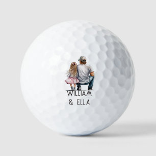 Personalised Father and Daughter (4) Golf Balls