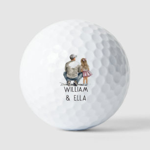 Personalised Father and Daughter (5) Golf Balls