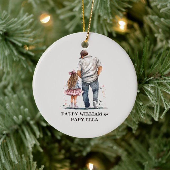 Personalised Father and Daughter Ceramic Ornament (Tree)