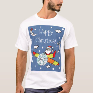 Personalised Father Christmas Santa Claus Airplane T-Shirt
