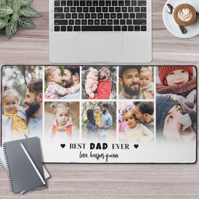 Personalised Father Dad Photo Collage Desk Mat (Personalized Father Dad Photo Collage Desk Mat)