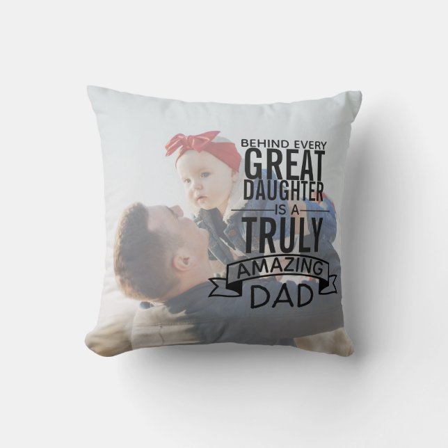 Personalised Father Daughter Photo Pillow (Front)