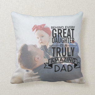 Personalised Father Daughter Photo Pillow