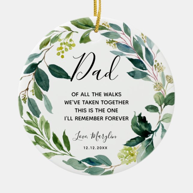 Personalised Father of Bride Of all the walks Ceramic Ornament (Front)