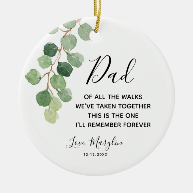 Personalised Father of Bride Of all the walks Ceramic Ornament (Front)