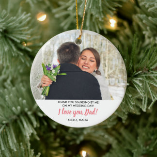 Personalised Father Of The Bride Custom Photo Ceramic Ornament
