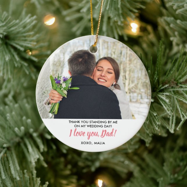 Personalised Father Of The Bride Custom Photo Ceramic Ornament (Tree)