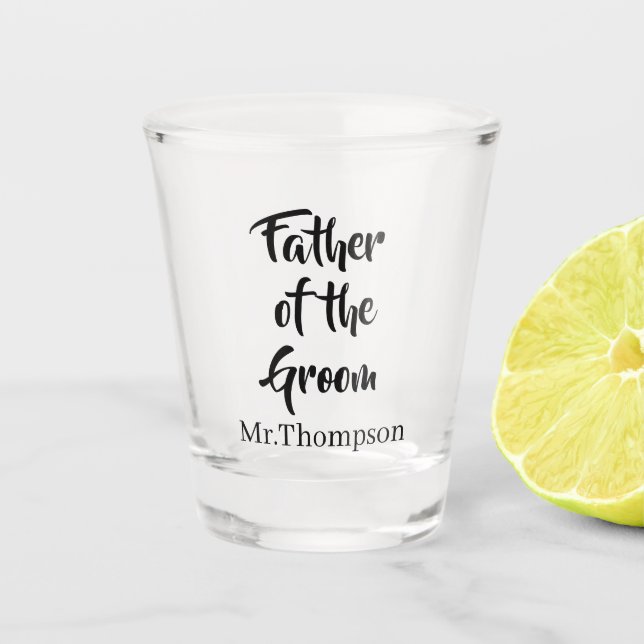 Personalised Father of the Groom Shot Glass (Front)