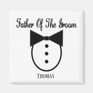 Personalised Father of the Groom Tux and Bow tie Magnet
