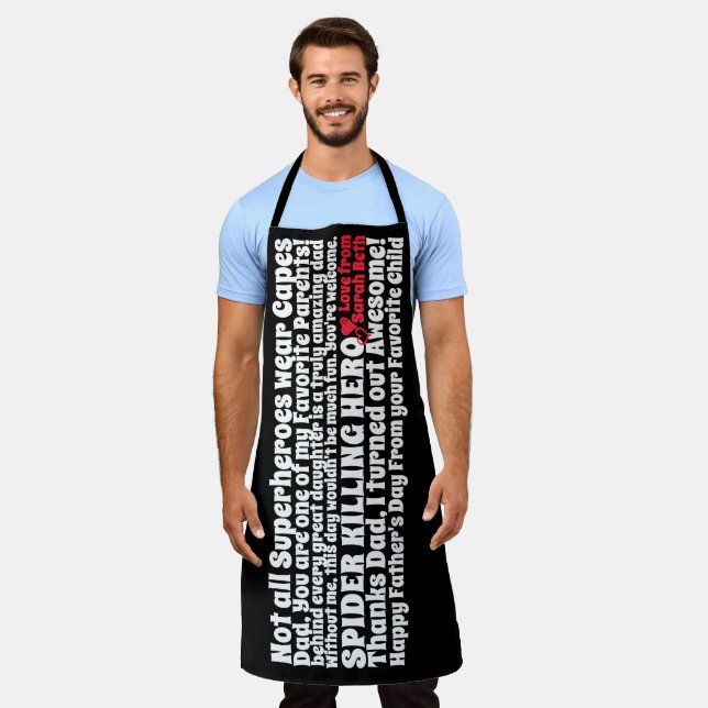 Personalised Father’s Day Apron from Daughter (Worn)