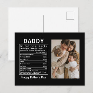 Personalised Father’s Day Daddy Nutritional Facts Postcard