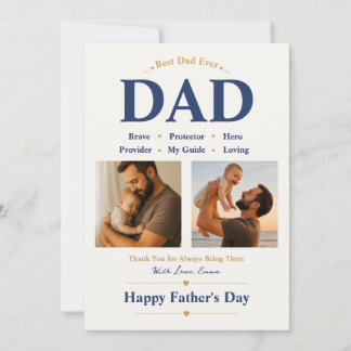 Personalised Father’s Day Photo Card for Dad