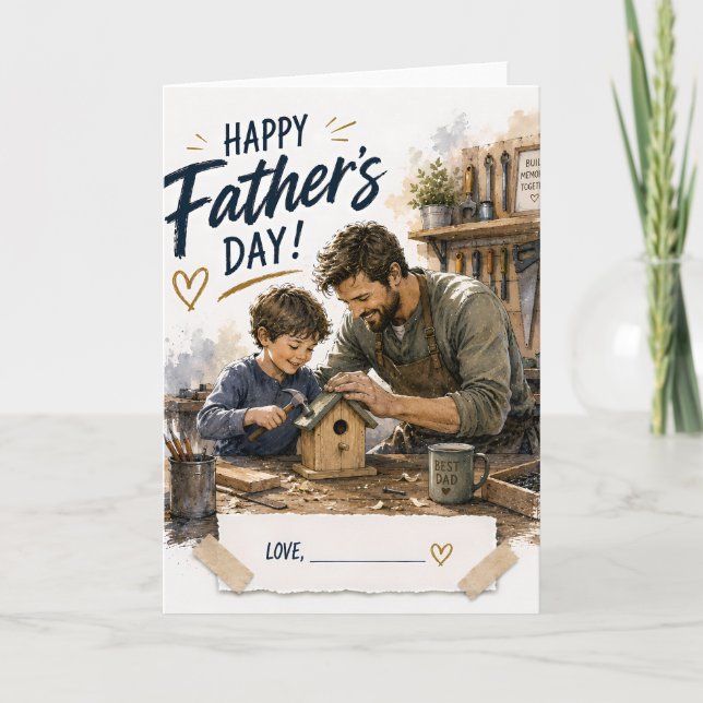 Personalised Father Son Greeting Card (Front)