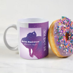 Personalised fatherhood appreciation purple sky coffee mug