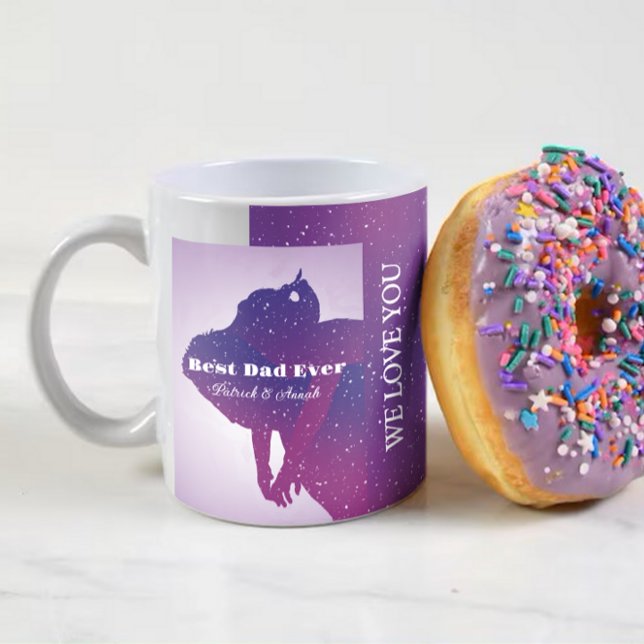Personalised fatherhood appreciation purple sky coffee mug (Creator Uploaded)