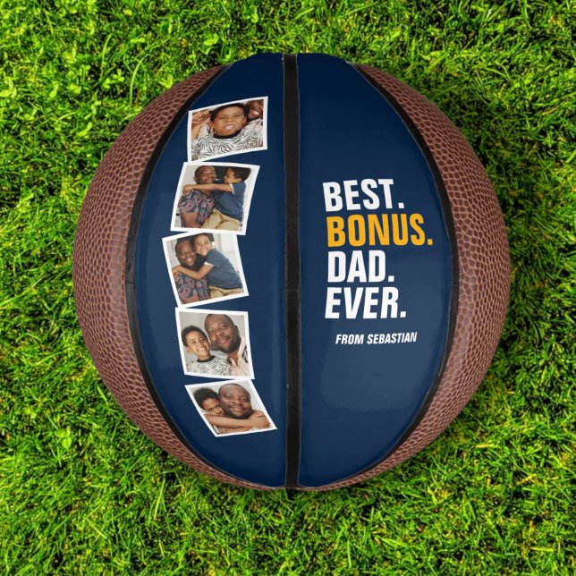 Personalised Fathers Day Best Bonus Dad Ever Mini Basketball (Personalized Fathers Day Best Bonus Dad Ever Mini Basketball from Ricaso. For the best stepdad ever)
