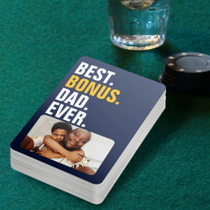 Personalised Fathers Day Best Bonus Dad Ever Playing Cards