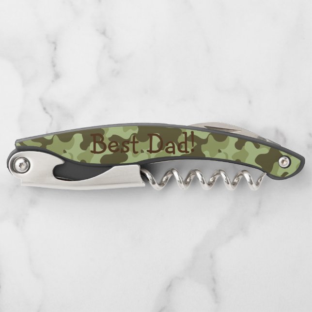 Personalised Father's day Camouflage Corkscrew (Front)