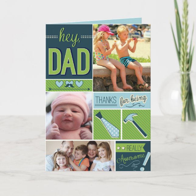 Personalised Fathers Day Card with Photos (Front)