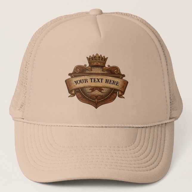 Personalised Father's Day Crown & Shield  Trucker Hat (Front)