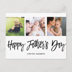 Personalised Fathers Day Dad Script Modern Postcard