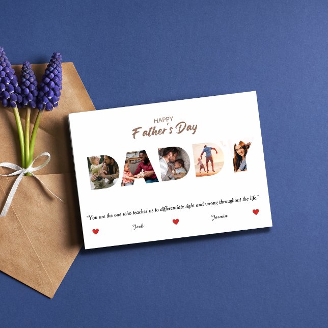 Personalised Father's Day DADDY Photo Collage Invitation (Creator Uploaded)