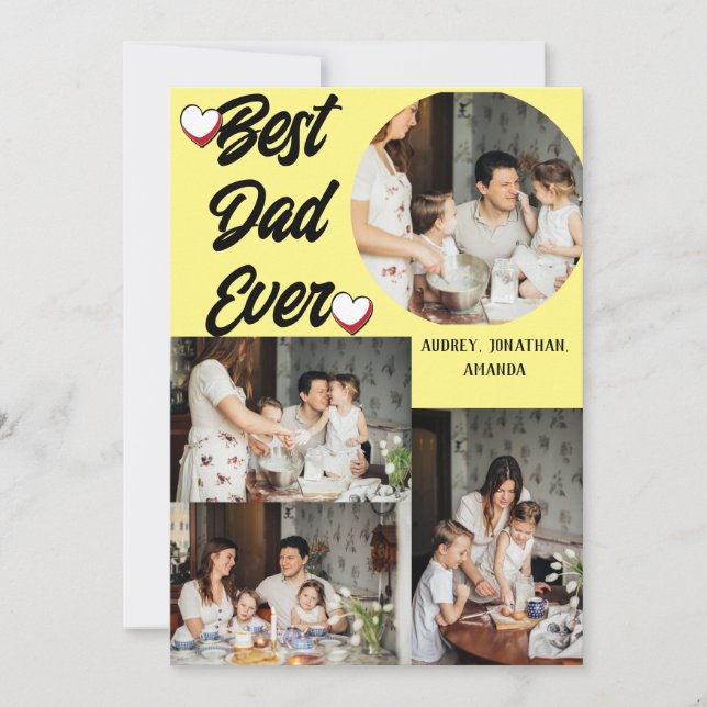 Personalised father's Day, Four photo collage Holiday Card (Front)