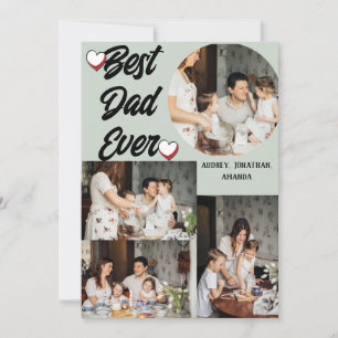 Personalised father's Day, Four photo collage Holiday Card