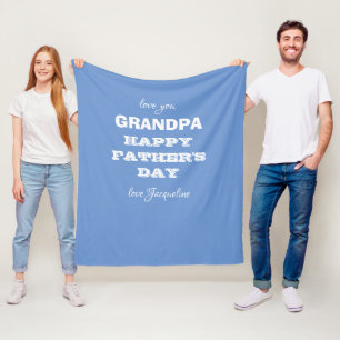 Personalised Father's Day Gift for Grandpa. Comfy  Fleece Blanket