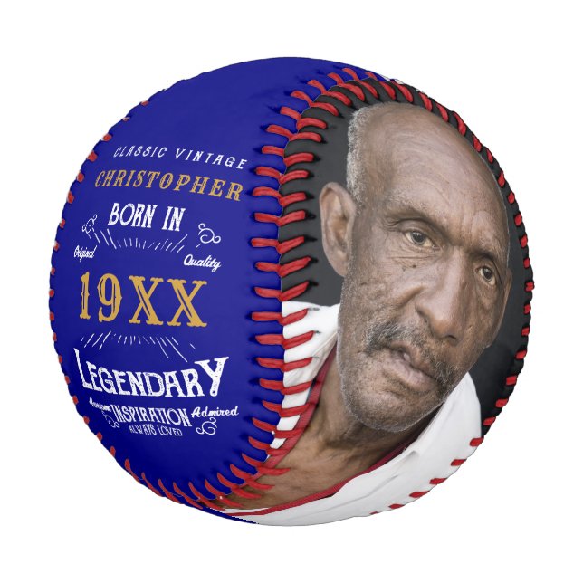 Personalised Fathers Day Gift Monogram Legendary Baseball (Angled)