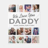 Personalised Fathers Day Photo Collage Fleece Blanket (Front)
