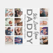 Personalised Fathers Day Photo Collage Fleece Blanket (Front (Horizontal))