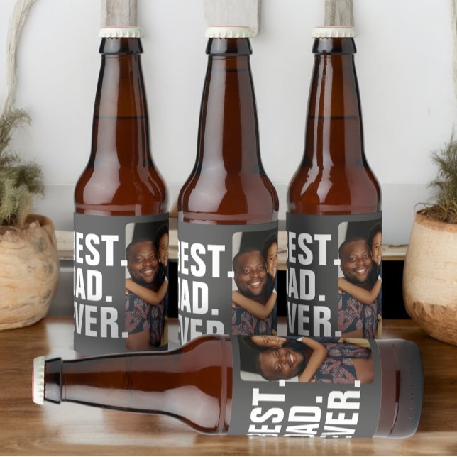 Personalised Fathers Day Photo Gift Best Dad Ever Beer Bottle Label (Personalized Fathers Day Photo Gift Best Dad Ever Beer Bottle Labels (set of 6) from Ricaso. )