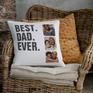 Personalised Fathers Day Photo Gift Best Dad Ever Cushion