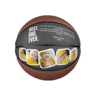 Personalised Fathers Day Photo Gift Best Dad Ever Mini Basketball