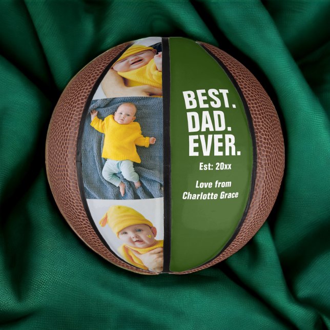 Personalised Fathers Day Photo Gift Best Dad Ever Mini Basketball (Creator Uploaded)