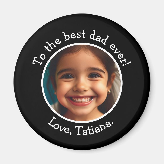 Personalised Father's Day Photo Name Keepsake Magnet (Front)