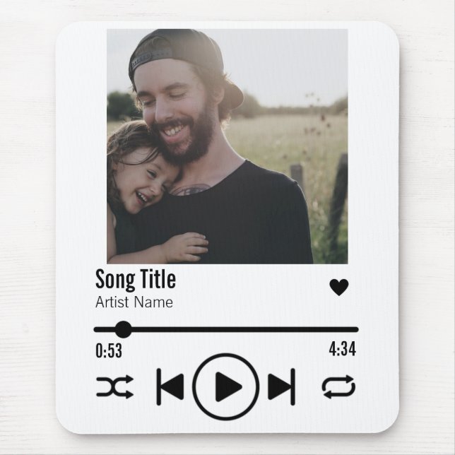 Personalised Father's Day Photo Song Playlist  Mouse Pad (Front)