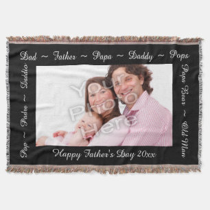 Personalised Father's Day Photo Throw Blanket
