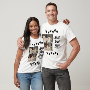 Personalised father's Day, two photo collage gift T-Shirt